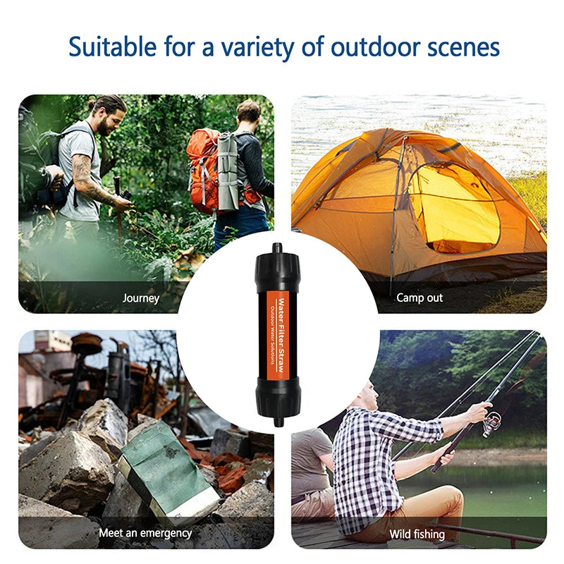 Outdoor Mini Water Filter Straw Camping Purification For Survival Or Emergency Supplies Portable Water Purifier Camping Hiking