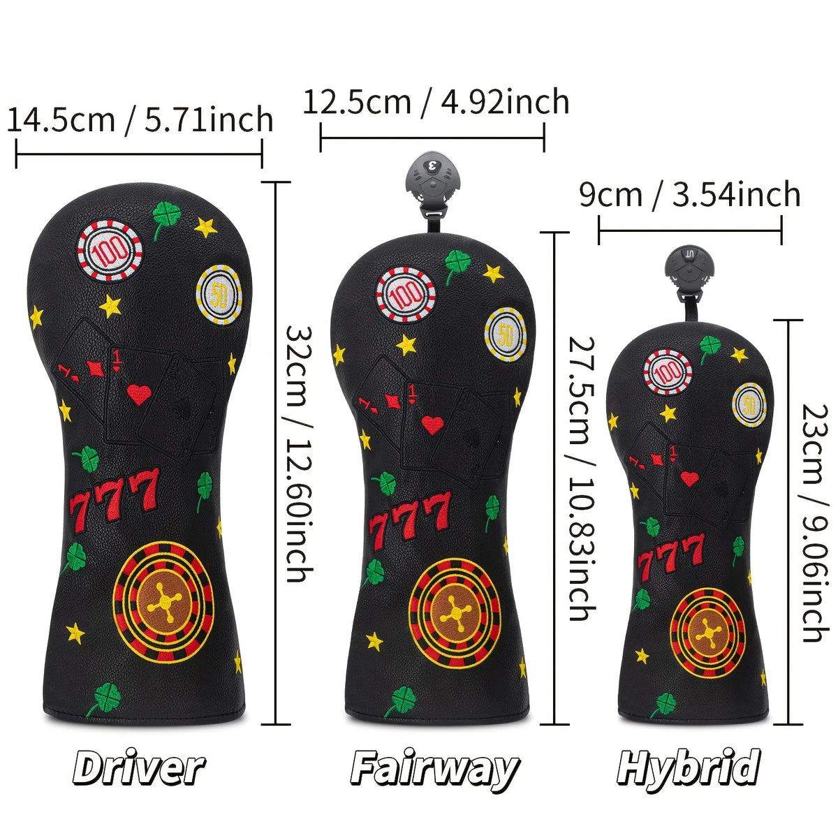 A Multi-Element Combination Theme Golf Club Cover Suitable for Driver, Fairway,And Iron Wooden Clubs with Thickened Inner Lining