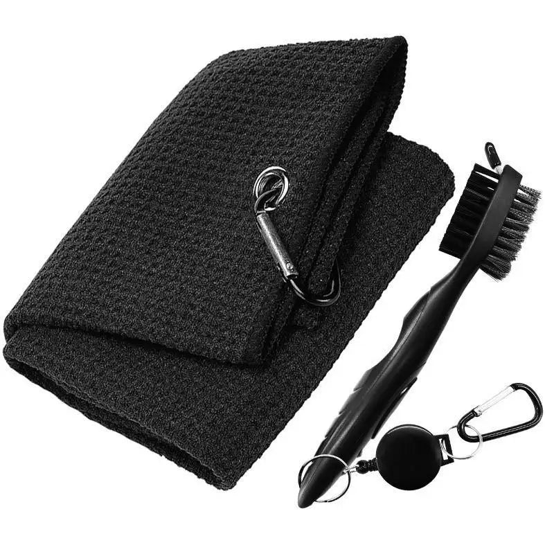 Golf Club Complete Cleaner Kit Dual Sided Groove Brush Quick Dry Towel Portable Golf Accessory for Amateur Professional Golfers