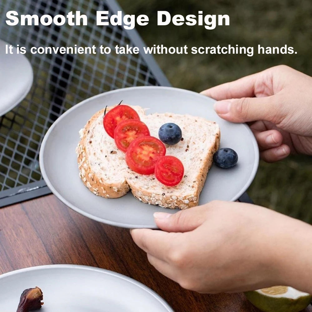 Camping Plate Lightweight Camping Plate For Barbecue Home Dinnerware Round Frosted Picnic Gear Reusable Tableware