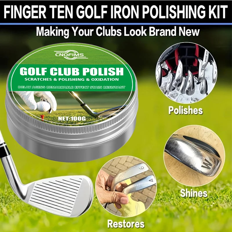 Golf Club Polishing Wax, Club Head Metal Cleaner and Shine Restorer for Oxidation, Scratches and Golf Accessories Care