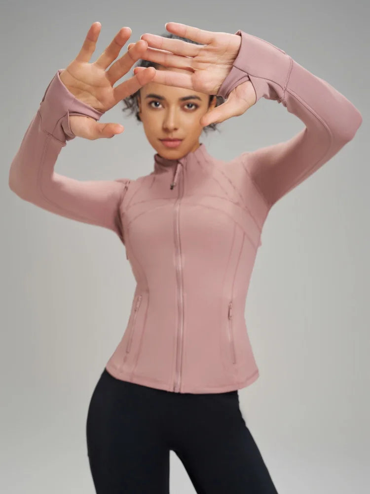 Yoga Clothing Jacket Women Slimming Running Training Sports Stand-up Collar Long-sleeved Fitness Clothing Body-slimming Pilates