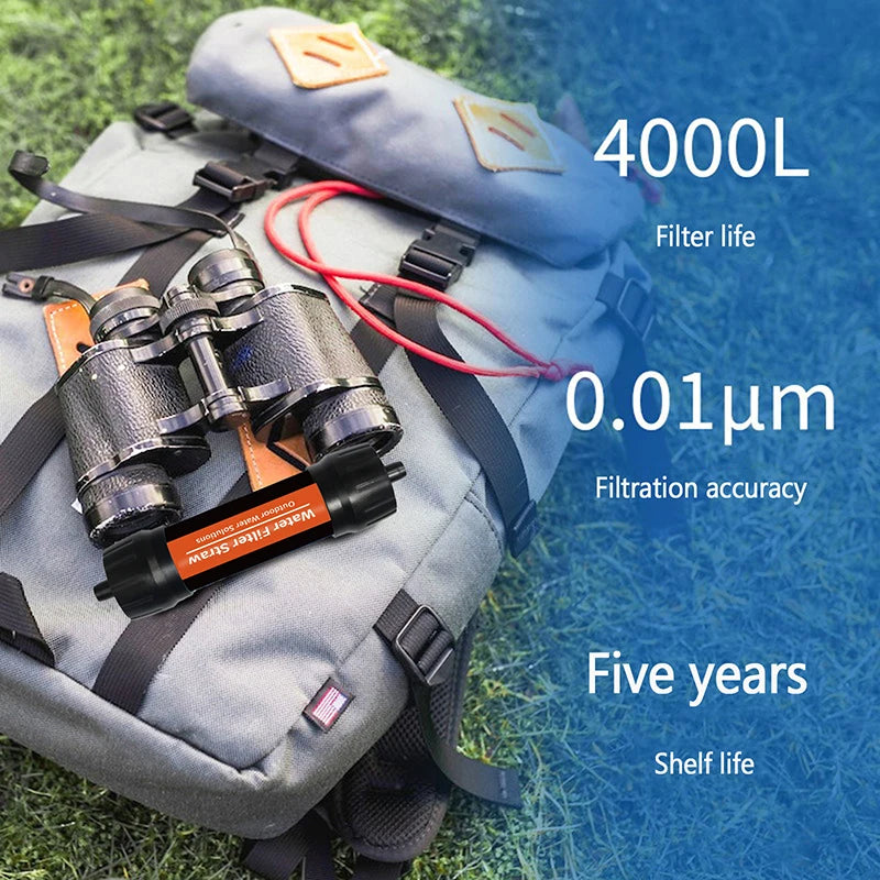 Outdoor Mini Water Filter Straw Camping Purification For Survival Or Emergency Supplies Portable Water Purifier Camping Hiking