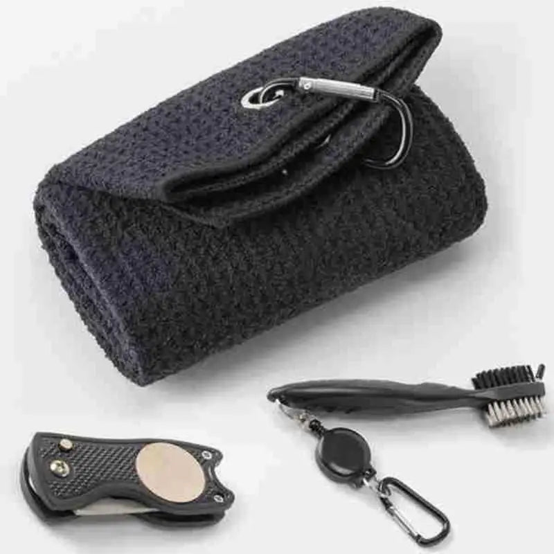 Golf Club Complete Cleaner Kit Dual Sided Groove Brush Quick Dry Towel Portable Golf Accessory for Amateur Professional Golfers
