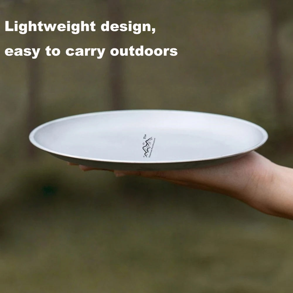 Camping Plate Lightweight Camping Plate For Barbecue Home Dinnerware Round Frosted Picnic Gear Reusable Tableware