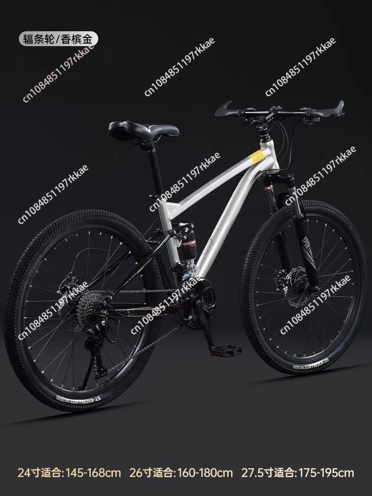 Full Suspension Mountain Bike 30 Speed All Terrain Adult Bicycle for Downhill Trail and City Commuting