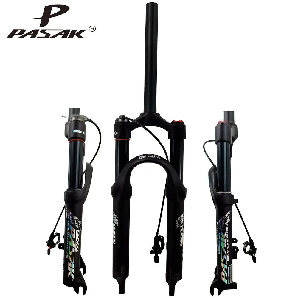 20/24 Inch Mountain Bike Air Fork, Aluminum Alloy, Disc Brake, 100mm Travel, Quick Release, Shoulder Control Lockout Suspension