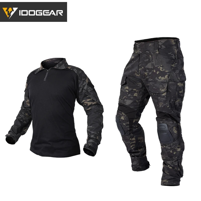 IDOGEAR Tactical G3 Combat Suit  Shirt & Pants Knee Pads Update Ver Camo Combat Uniform 3004