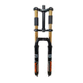 26/27.5" Mountain Bike Double Shoulder Fork, Oil Spring Suspension, 28.6mm x 220mm Steerer, 130mm Travel, 34mm Leg, QR 100mm