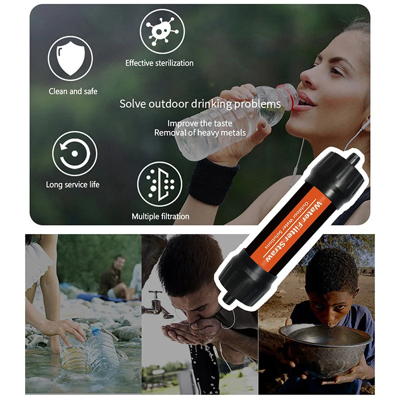 Outdoor Mini Water Filter Straw Camping Purification For Survival Or Emergency Supplies Portable Water Purifier Camping Hiking