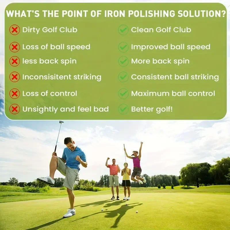 Golf Club Cleaning Kit with Polishing Paste - Includes Sponge, Restores Shine & Protects Against Tarnish, Ideal for All Golfers