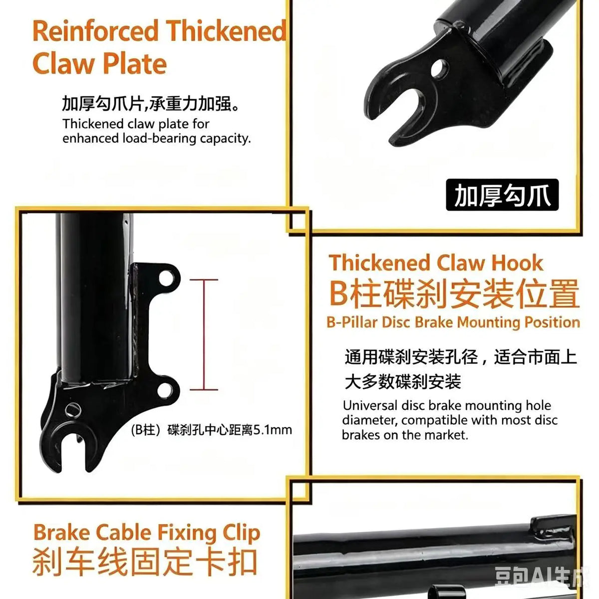 26/27.5" Mountain Bike Double Shoulder Fork, Oil Spring Suspension, 28.6mm x 220mm Steerer, 130mm Travel, 34mm Leg, QR 100mm