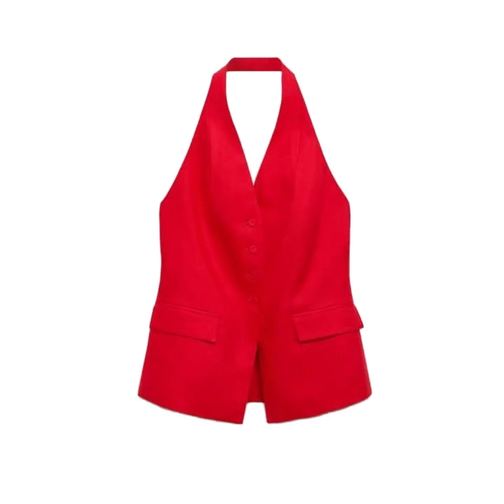 Fall New Casual Women's Set Backless Collarless Vest High Waist Long Pants Fashionable Two-Piece Suit for Adults Comfortable ...