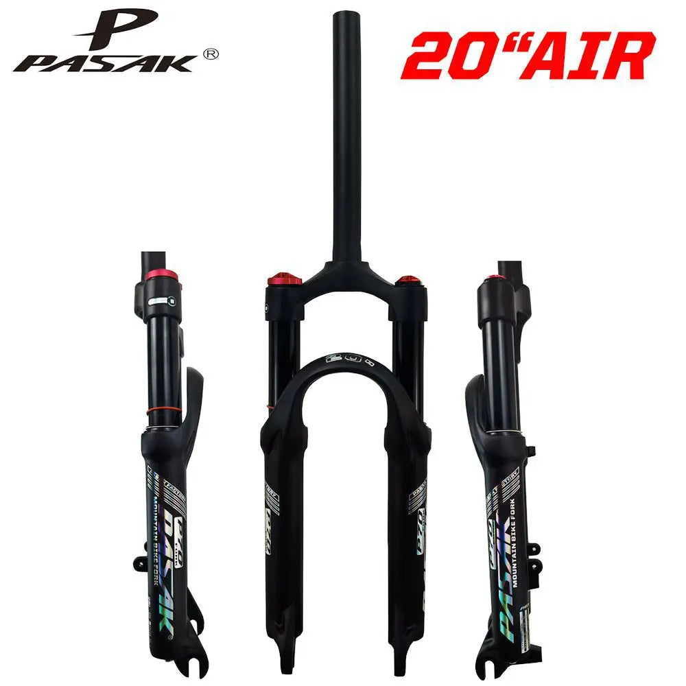 20/24 Inch Mountain Bike Air Fork, Aluminum Alloy, Disc Brake, 100mm Travel, Quick Release, Shoulder Control Lockout Suspension