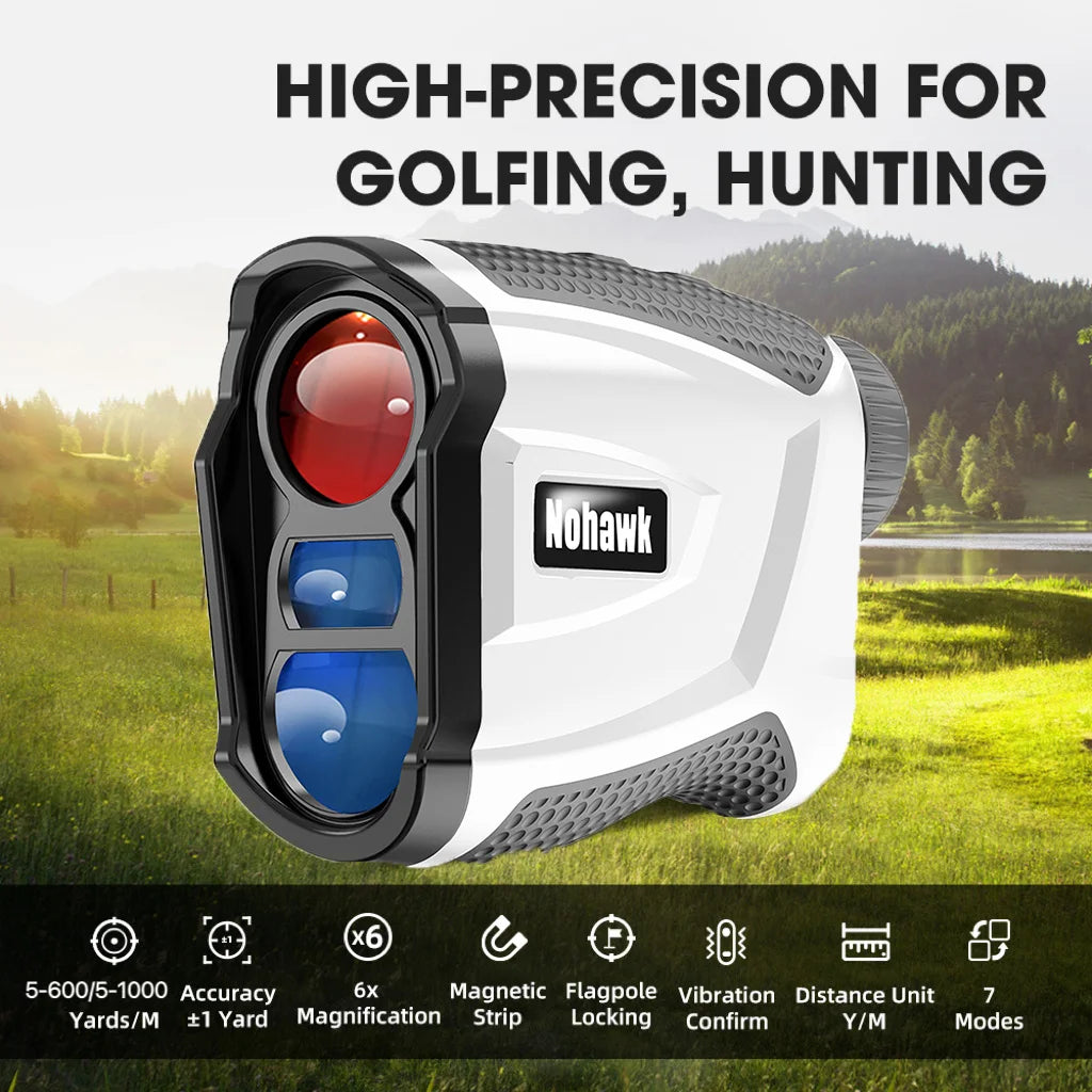 NOHAWK Multifunctional Laser Rangefinder 600/1000 Yards Golf Range Finder for Hunting Golf Engineering Surveys Construction