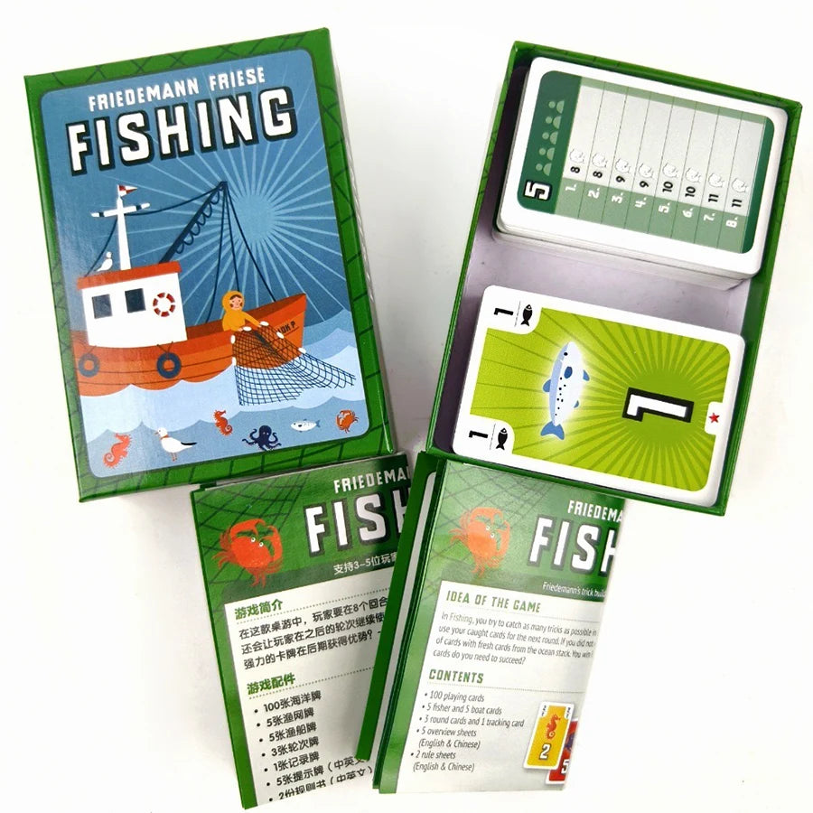 New Board Game Fishing 3-5 Players 40-60min Family/Party Funny Table Game Friends Entertainment Cards Game