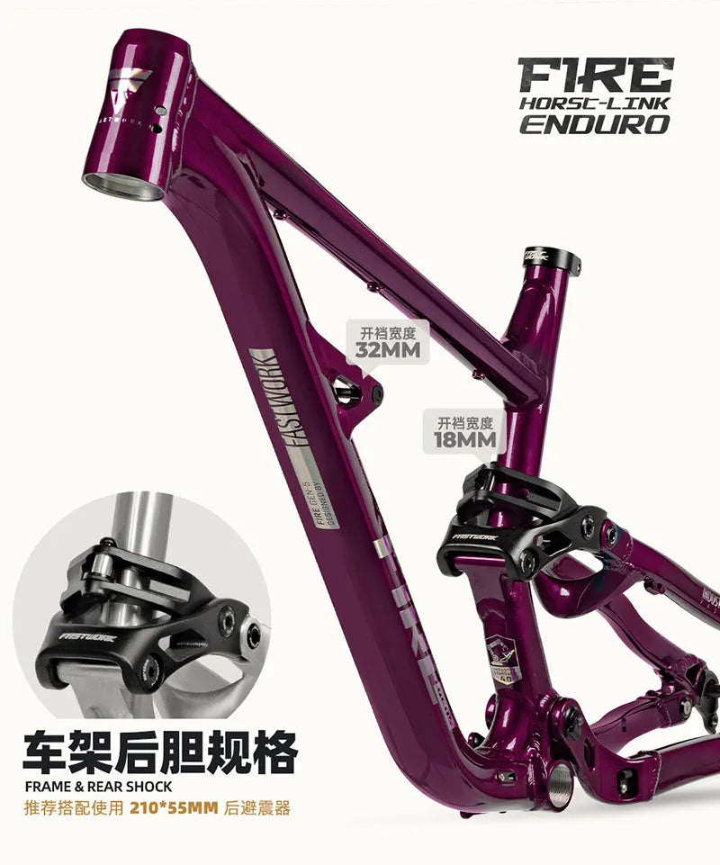 Bike Full Suspension Frameset Enduro Soft Tail Aluminum Alloy MTB Mountain 29/27.5 Er 4 Links DH XC AM MTB Boost 148mm