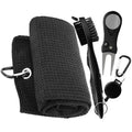 Golf Club Complete Cleaner Kit Dual Sided Groove Brush Quick Dry Towel Portable Golf Accessory for Amateur Professional Golfers