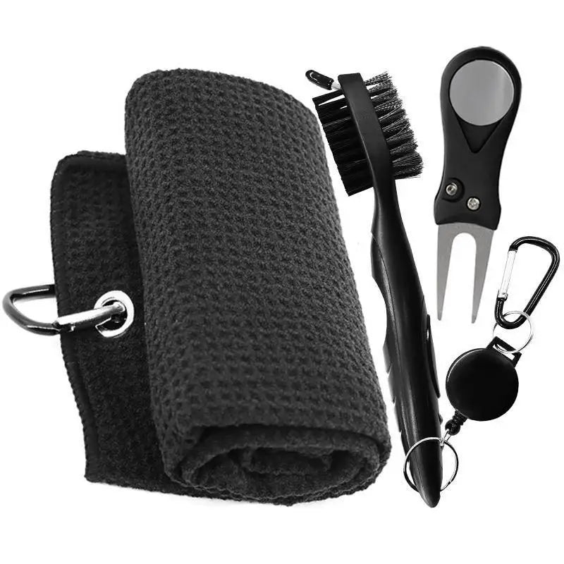 Golf Club Complete Cleaner Kit Dual Sided Groove Brush Quick Dry Towel Portable Golf Accessory for Amateur Professional Golfers