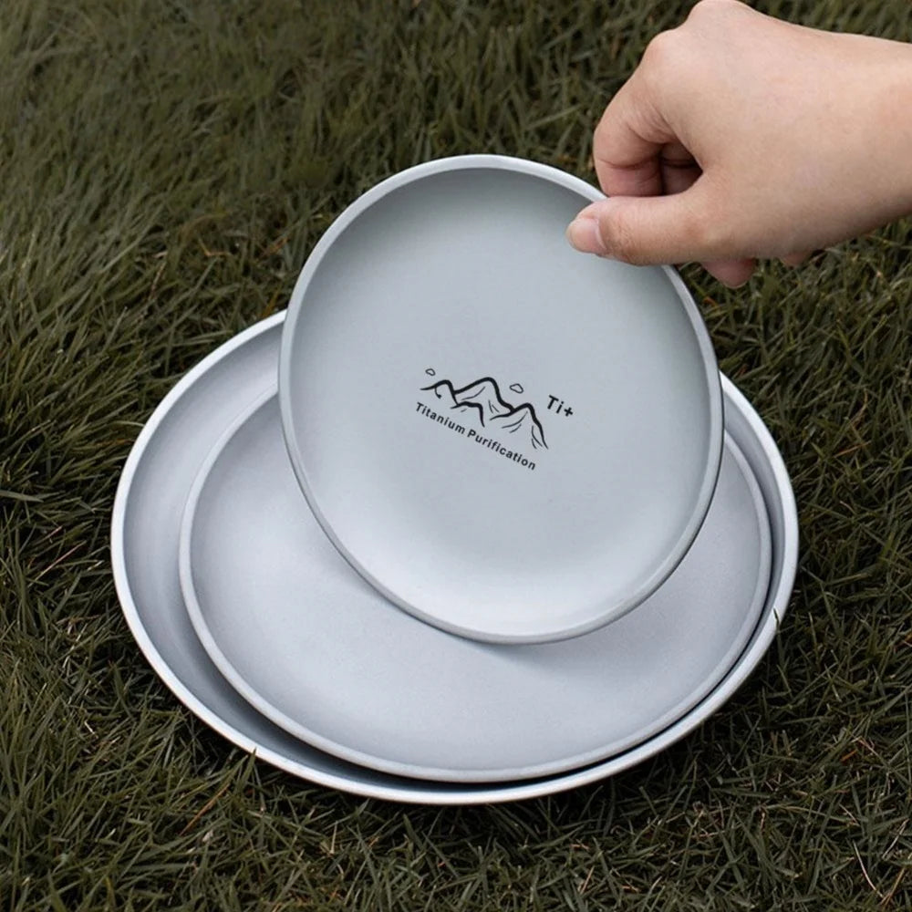 Camping Plate Lightweight Camping Plate For Barbecue Home Dinnerware Round Frosted Picnic Gear Reusable Tableware