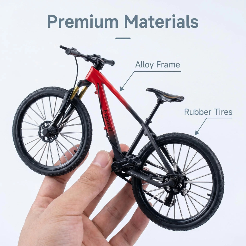 These Miniature Simulated Mountain Bike Models Perfectly Replicate the Classic Look of a Mountain Bike, Featuring Sleek Lines an