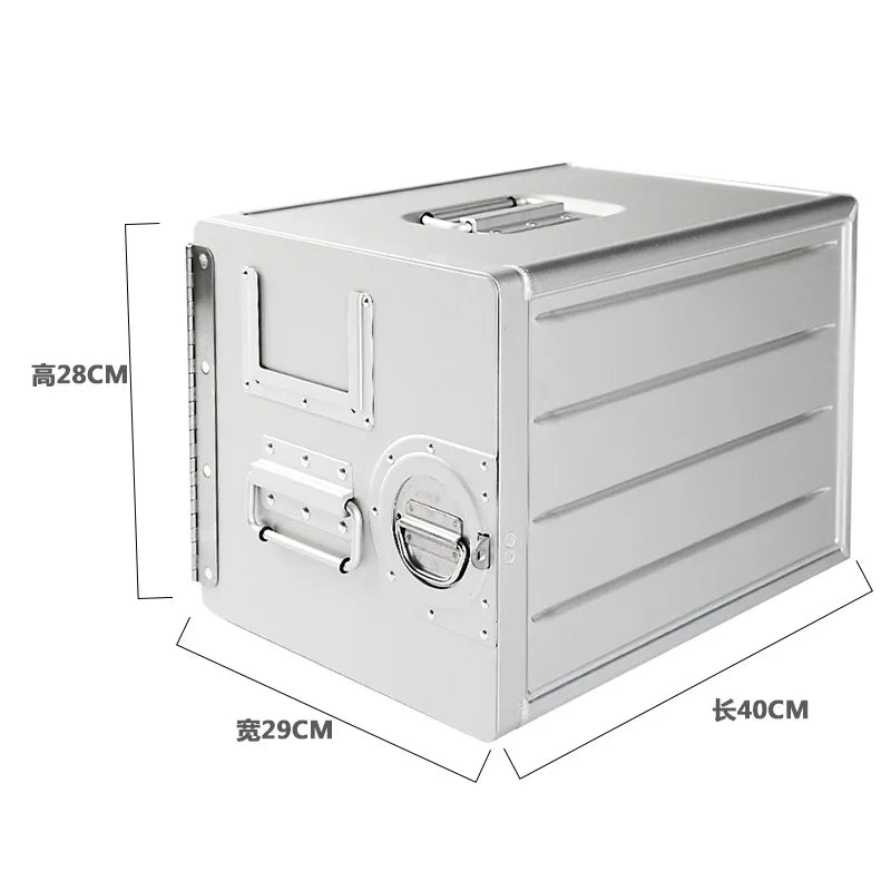 Natural Hiking Equipment  Portable Storage Box Travel Handle Aviation Aluminum Alloy Outdoor Camping Storage Box Car with Lock