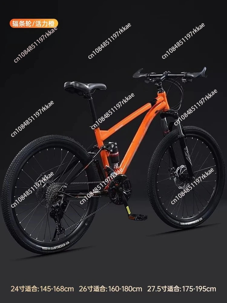 Full Suspension Mountain Bike 30 Speed All Terrain Adult Bicycle for Downhill Trail and City Commuting
