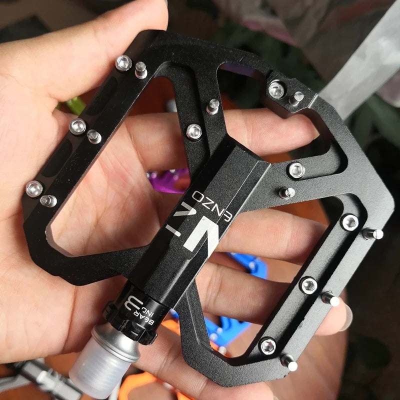 2020 New Mountain Non-Slip Bike Pedals Platform Bicycle Flat Alloy Pedals 9/16' 3 Bearings for Road MTB Fixie Bikes