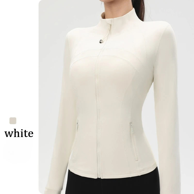 Yoga Clothing Jacket Women Slimming Running Training Sports Stand-up Collar Long-sleeved Fitness Clothing Body-slimming Pilates