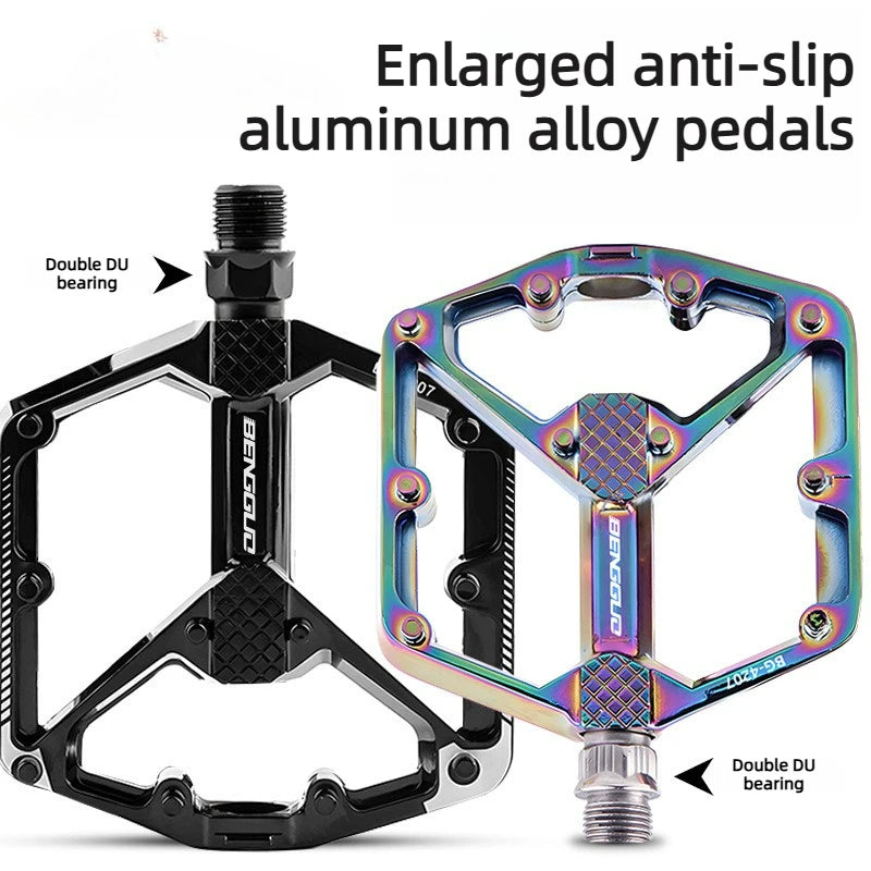New Bicycle Pedals Mountain Bike Road Bike Aluminum Alloy Pedals Anti Slip Quick Release Double DU Bearing Pedals
