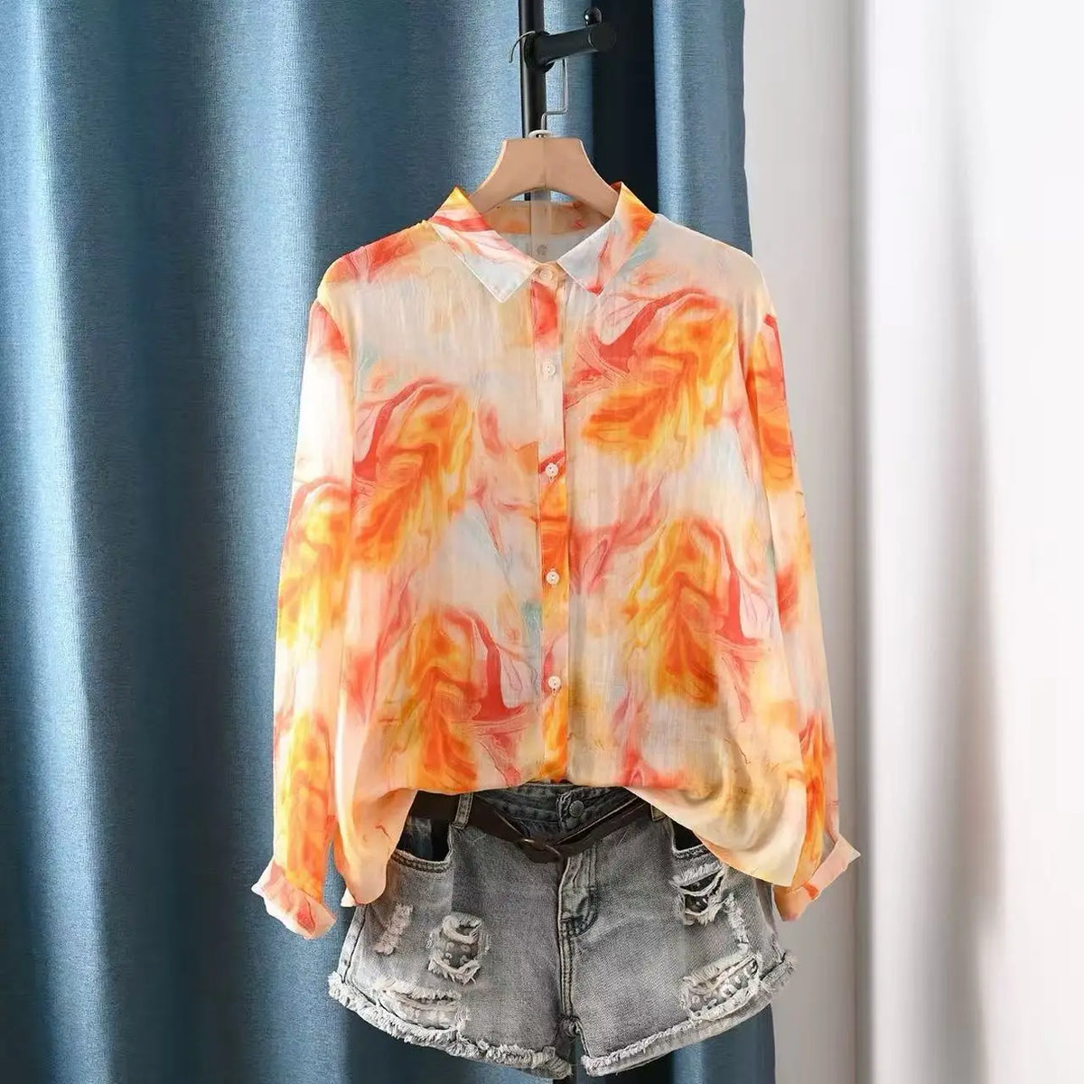 Fall clothes 2026 women Japanese retro cotton linen shirts and blouses 100% ramie long sleeve floral tops linen women's clothing