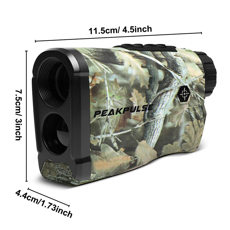 PEAKPULSE 650Yard/1300 Yards Range Finder for Hunting High Precision 6X Rangefinder Height Angle Horizontal Distance Meter