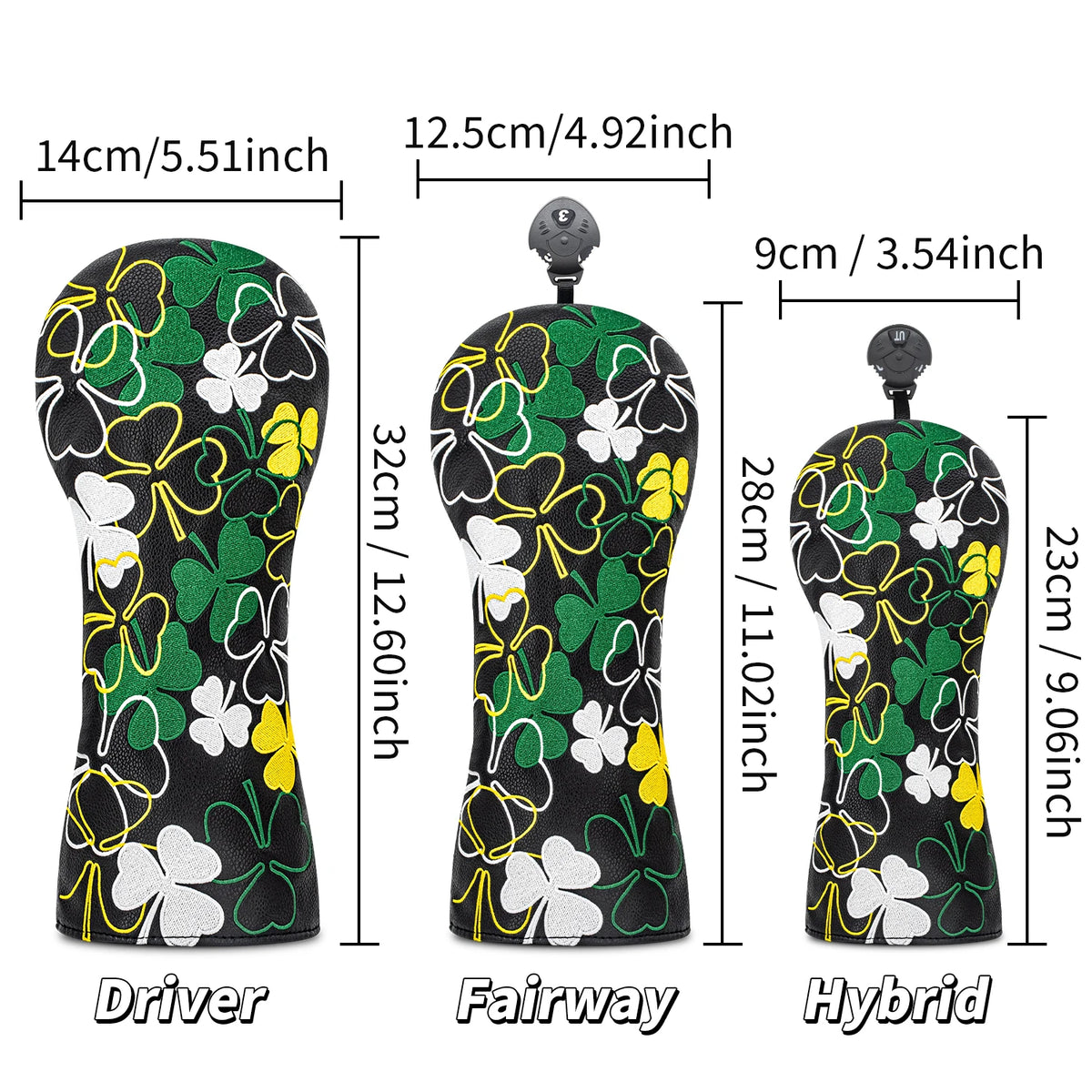 Golf Club Wood Head Covers for 1pc/3pcs Driver/ Fairway/ Hybrid, for Protection and Style, Durable Design for All Club Types