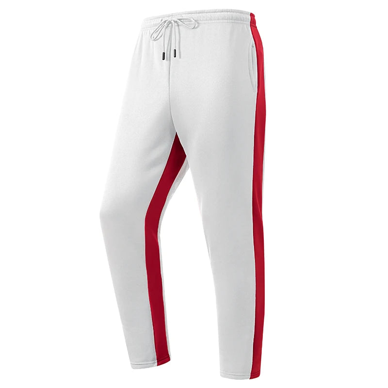 Mens Athletic Workout Running Jogging Sweatpants Fall Winter Warm Cozy Joggers Pants Colorblock Patchwork Trousers Activewear