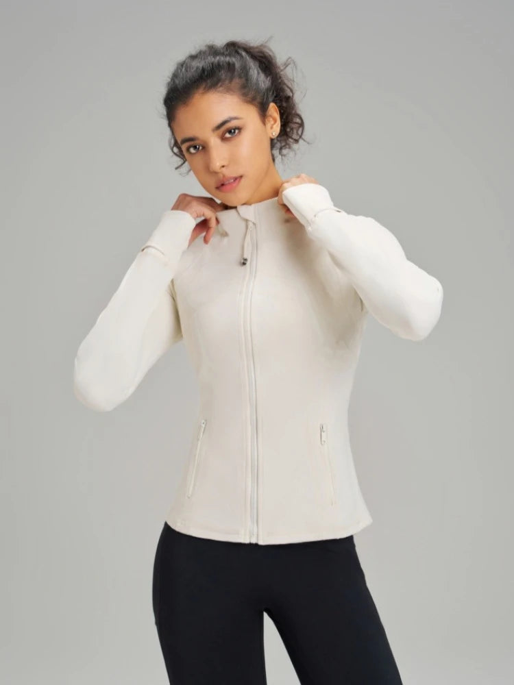 Yoga Clothing Jacket Women Slimming Running Training Sports Stand-up Collar Long-sleeved Fitness Clothing Body-slimming Pilates