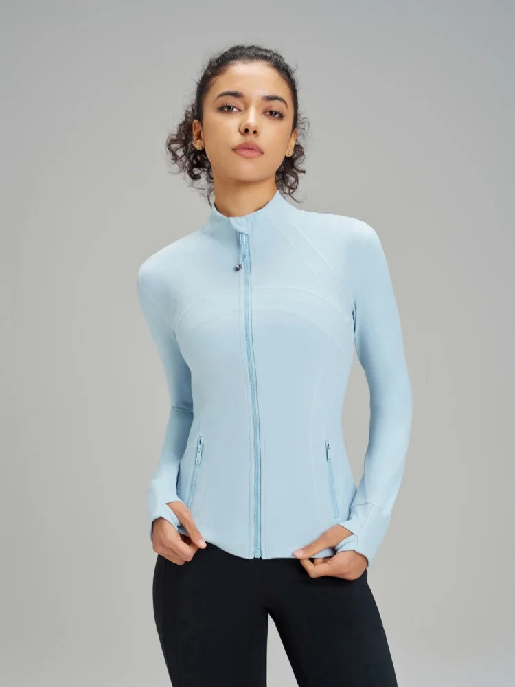 Yoga Clothing Jacket Women Slimming Running Training Sports Stand-up Collar Long-sleeved Fitness Clothing Body-slimming Pilates