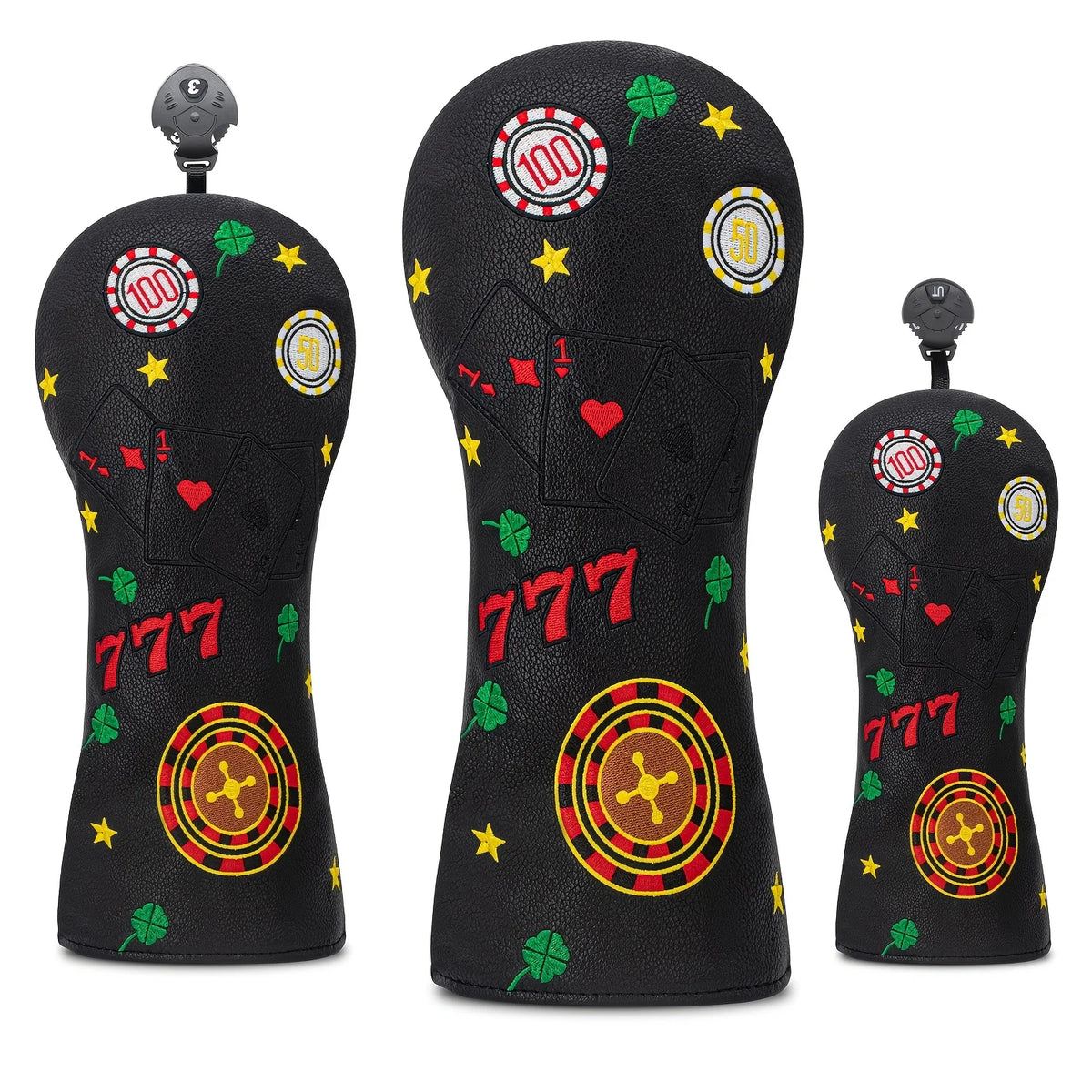 A Multi-Element Combination Theme Golf Club Cover Suitable for Driver, Fairway,And Iron Wooden Clubs with Thickened Inner Lining