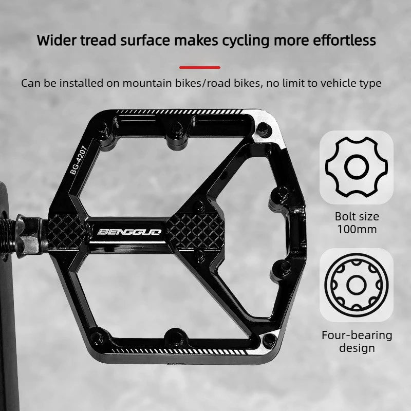 New Bicycle Pedals Mountain Bike Road Bike Aluminum Alloy Pedals Anti Slip Quick Release Double DU Bearing Pedals
