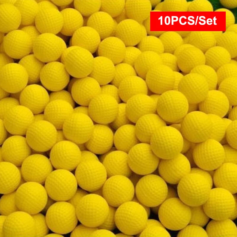 Golf Practice Balls 10 Pack Soft PU Yellow Balls for Indoor Outdoor Portable Training Gift Choice